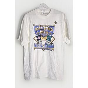 Vintage 2003 World Series Yankees Marlins MLB Size XL White Baseball